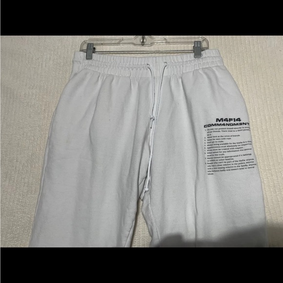 MAFIA SZN MEN’S white Jogger Sweatpants/drawstring Light wash size Medium - Picture 3 of 10
